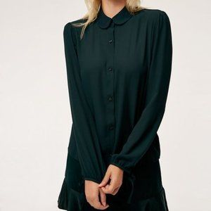 Aritzia Sunday Best Moll Blouse in Dark Green
